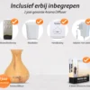 Vitality Pro ultrasone aroma diffuser in licht hout - grootste reservoir van Nederland