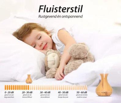 Vitality Pro ultrasone aroma diffuser in licht hout - grootste reservoir van Nederland