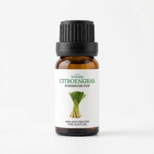 etherische olie lemongrass met geel-groen etiket - 100% pure natuurlijke citroengrasolie voor tropische sfeer