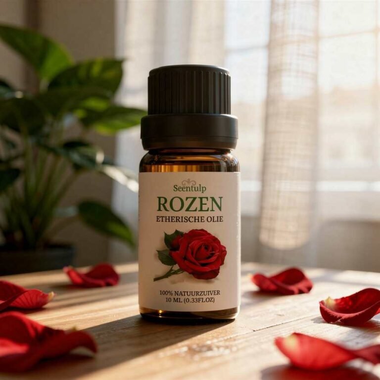 etherische rozenolie 100% puur roos olie flesje