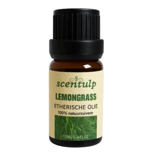 etherische olie lemongrass met geel-groen etiket - 100% pure natuurlijke citroengrasolie voor tropische sfeer