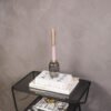 Kandelaar- Fles - Glas/Metaal- Grijs/Goud- 6x6x11,5cm