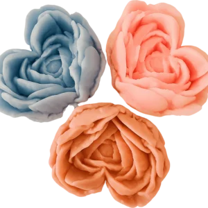 Handgemaakte roosvormige waxmelts in mix van bloemengeuren