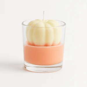 design geurkaars vanille in glas met pompoenvorm en vanillegeur