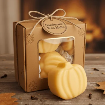 36f72919-0ec3-4374-bc63-e4081dc035af Handgemaakte pompoen waxmelts van sojawax in doosje