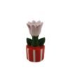Kandelaar - Tulip - steengoed - oranje/roze- 9x8,5x17,5 cm