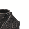Kaarshouder - Huis - Keramiek - Zwart - 6x5,5x11cm