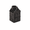 Kaarshouder - Huis - Keramiek - Zwart - 6x5,5x11cm