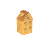 Kaarshouder - Huis - Keramiek - Goud - 6x6x11cm