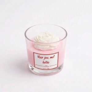 vfdvf cadeau geurkaars roos in glas Duurzame Kaarsen