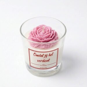 vvvff gezellige geurkaars cadeau roos in glas kaarsen kopen