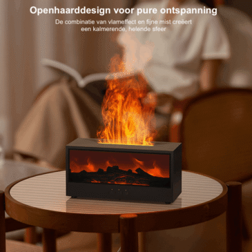 Ultrasone luchtbevochtiger met fijne nevel en vlameffect