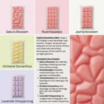 Scentulp Bloemige Wax Melts Set – 5 Bloemen Geuren