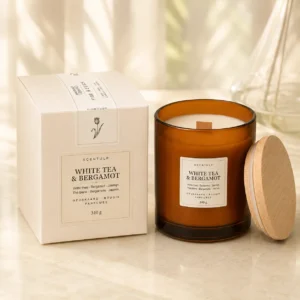 Scentulp Geurkaars Witte Thee & Bergamot 340 g