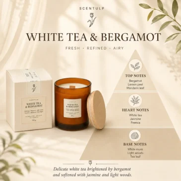 Scentulp Geurkaars Witte Thee & Bergamot 340 g