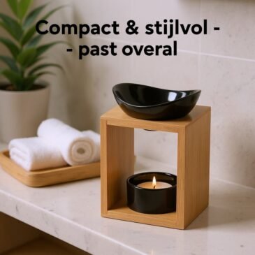 fbtgv Geurbrander Kalos – Bamboe & Zwart Keramiek voor Wax Melts
