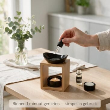 fvcrffr Geurbrander Kalos – Bamboe & Zwart Keramiek voor Wax Melts