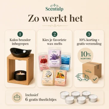 scentulp wax melt Voordelig Wax Melt Starterpakket – Kalos Geurbrander + Jouw Wax Melts