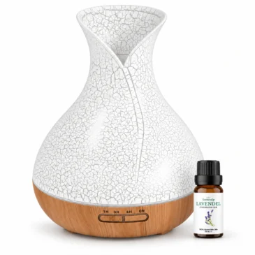 Palma aroma diffuser met lavendelolie โ bundel Palma aroma diffuser 400 ml met Scentulp Lavendel etherische olie 10 ml