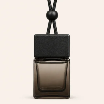 02-scentulp-autoparfum-card-01-rechthoek-product-detail Detail van Rechthoek Donker · Geurhanger Scentulp Autoparfumflesje
