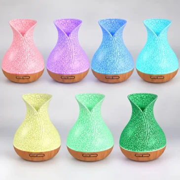 Palma diffuser โ zeven LED-kleuren Palma aroma diffuser in zeven LED-kleuren, waaronder donkergroen
