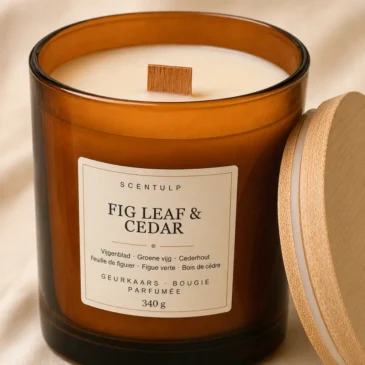 Scentulp Geurkaars Vijgenblad & Cederhout 340 g