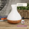 botanische-luxe-oliecollectie-6x10ml-05-diffusergebruik Rozenolie uit Botanische Luxe naast de Palma aroma diffuser, die apart verkrijgbaar is.