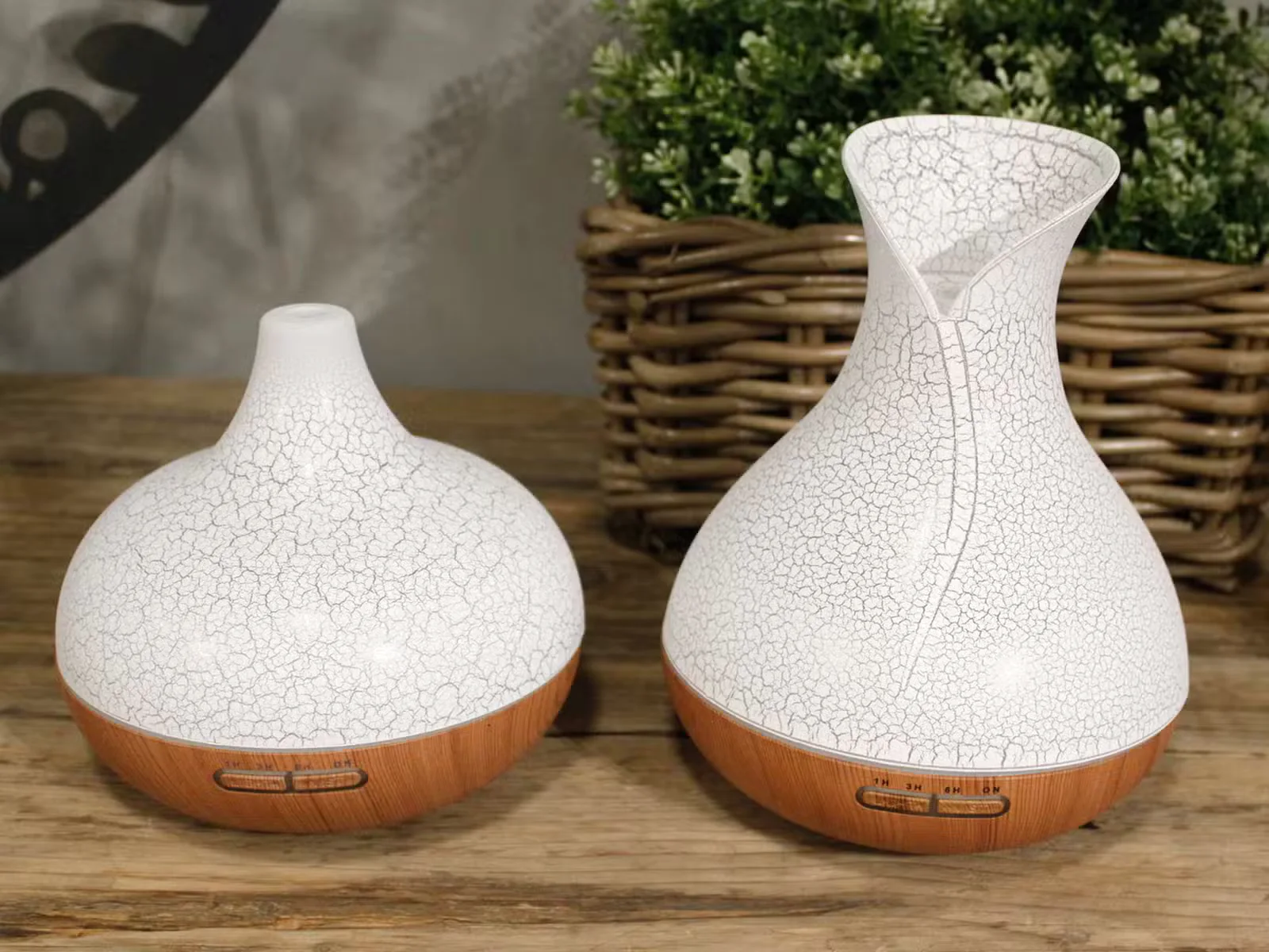 Santorini en Palma aroma diffusers naast elkaar