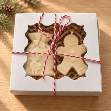 scentulp-wintervrienden-04-geschenkdoos Wintervrienden van Scentulp: ivoorkleurige rendierzakkaars en peperkoekfiguur in een geschenkdoos.
